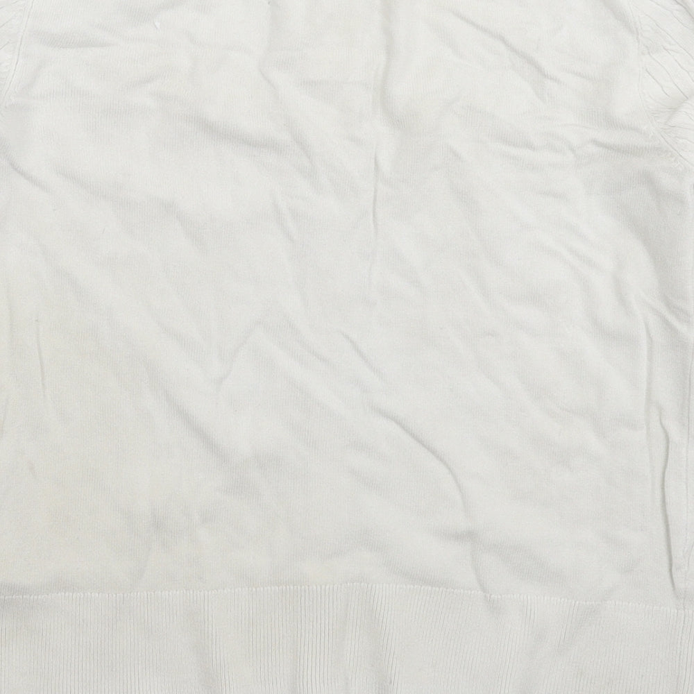 H&M Womens White Knit Pullover Jumper Size M