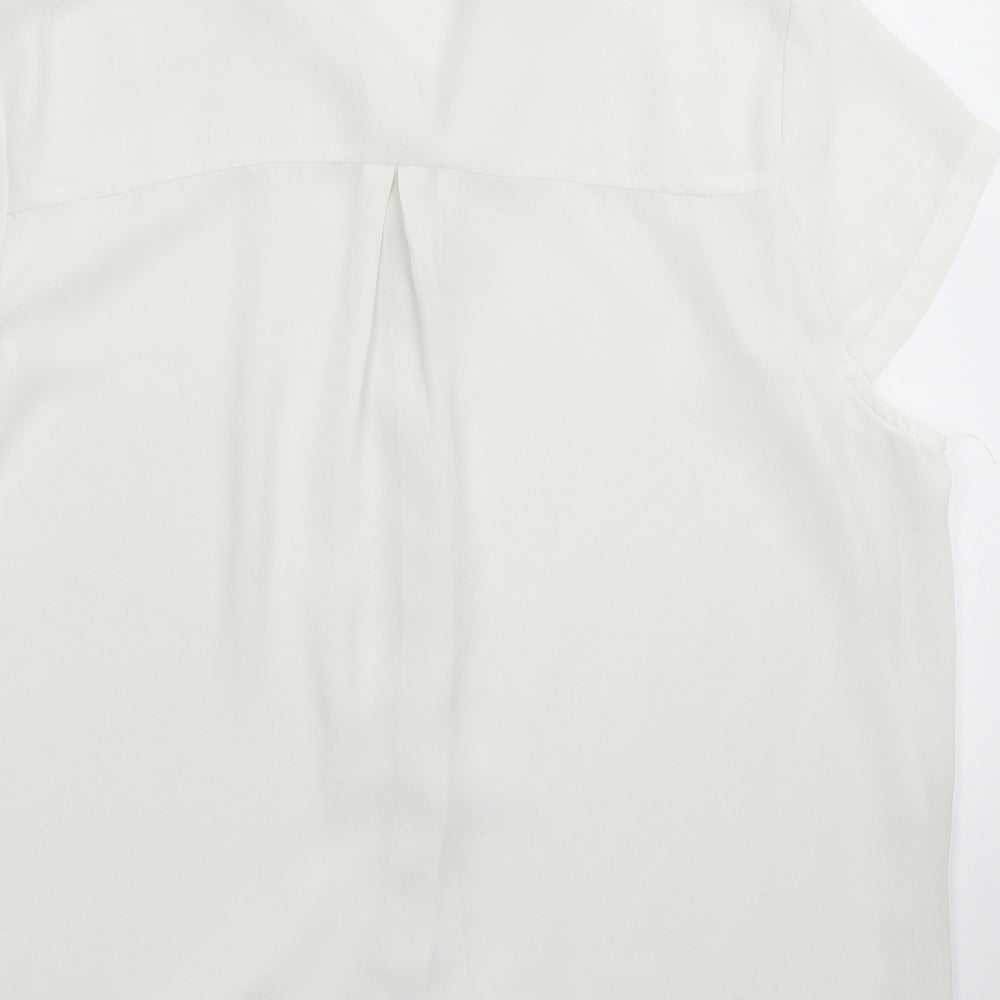 Cutie Womens White Satin Basic Button-Up Size 16