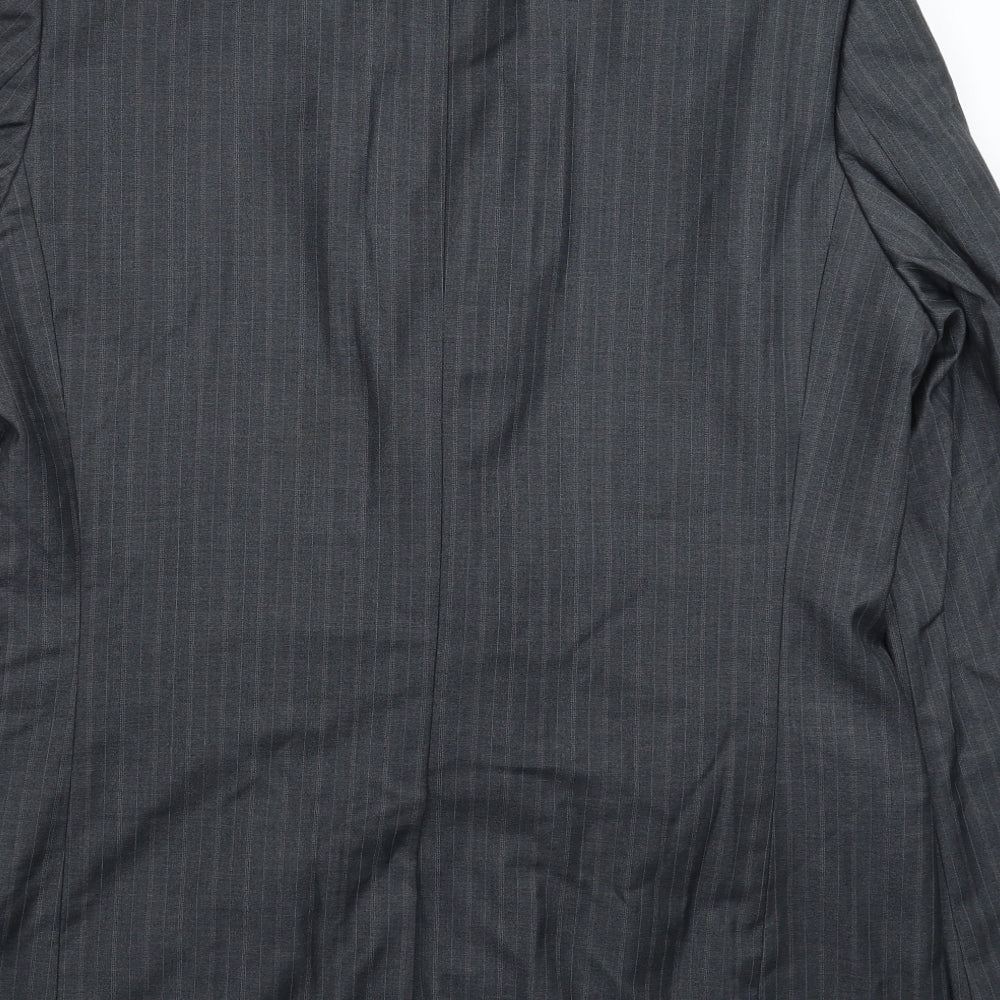 Butler & Webb Mens Grey Striped Jacket Suit Jacket Size 44