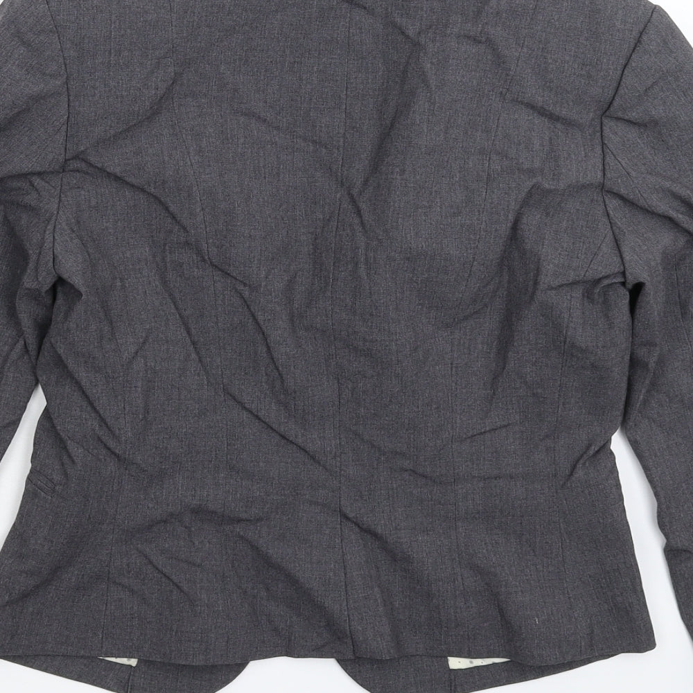 H&M Womens Grey Jacket Suit Jacket Size 12