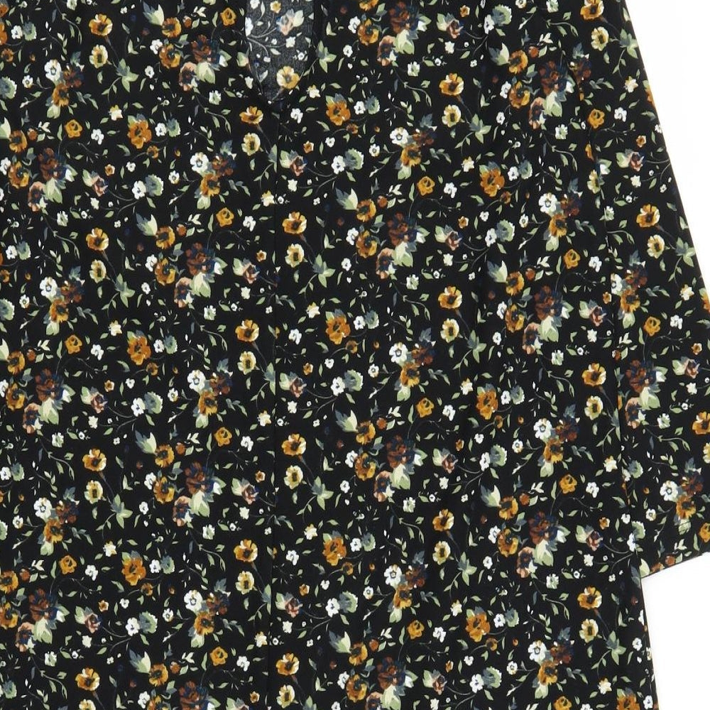 Mango Womens Black Floral A-Line Size S