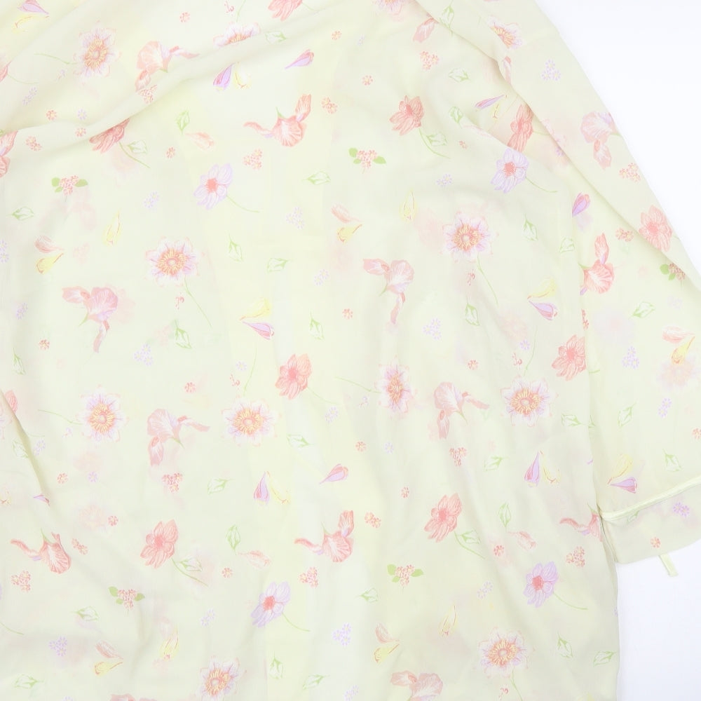 BHS Womens Yellow Floral Capri Robe Size 12