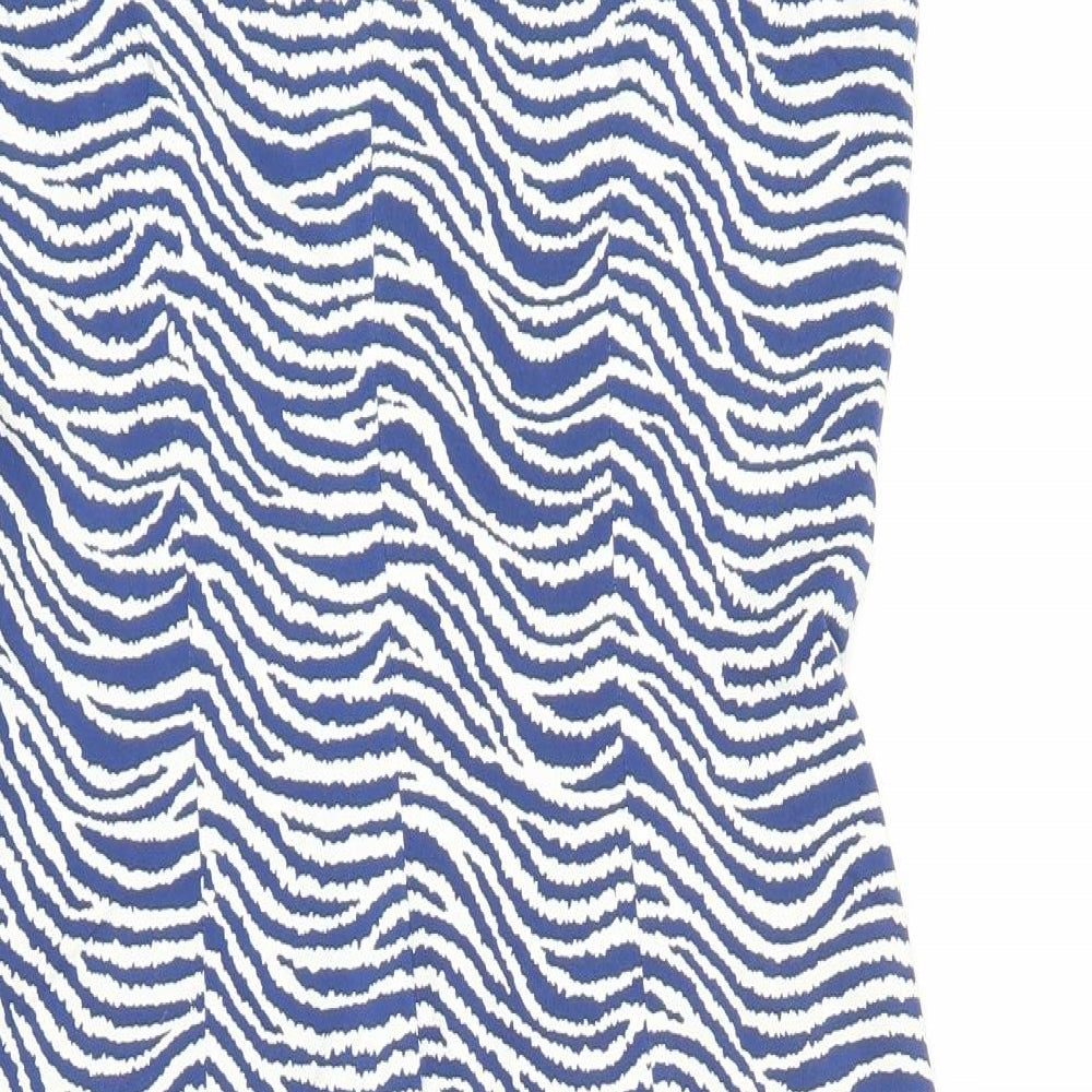 J. McLaughlin Womens Blue Striped Sheath Size S