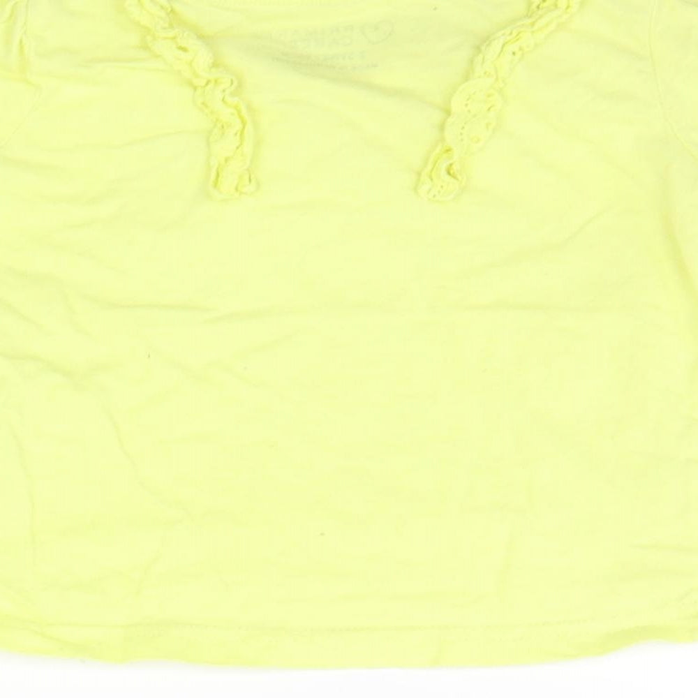 Primark Girls Yellow Basic T-Shirt Size 2-3 Years