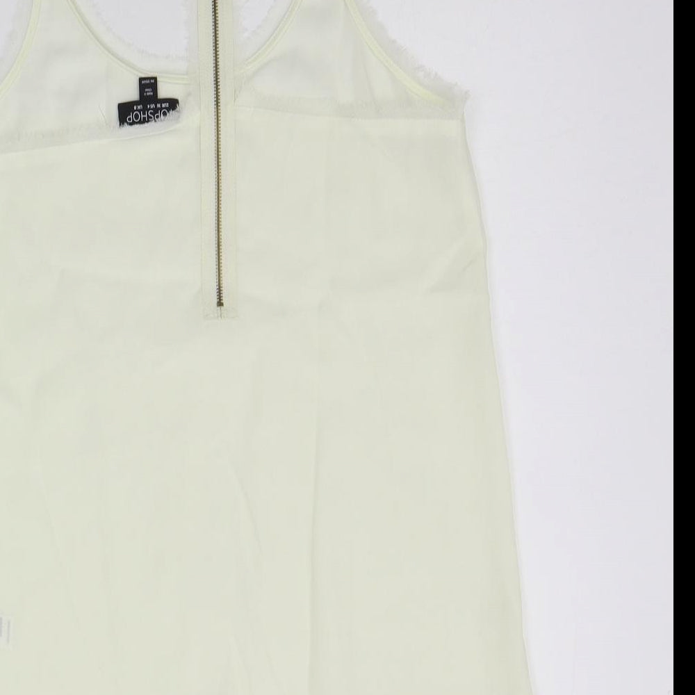 Topshop Womens White Basic Tank Size 8