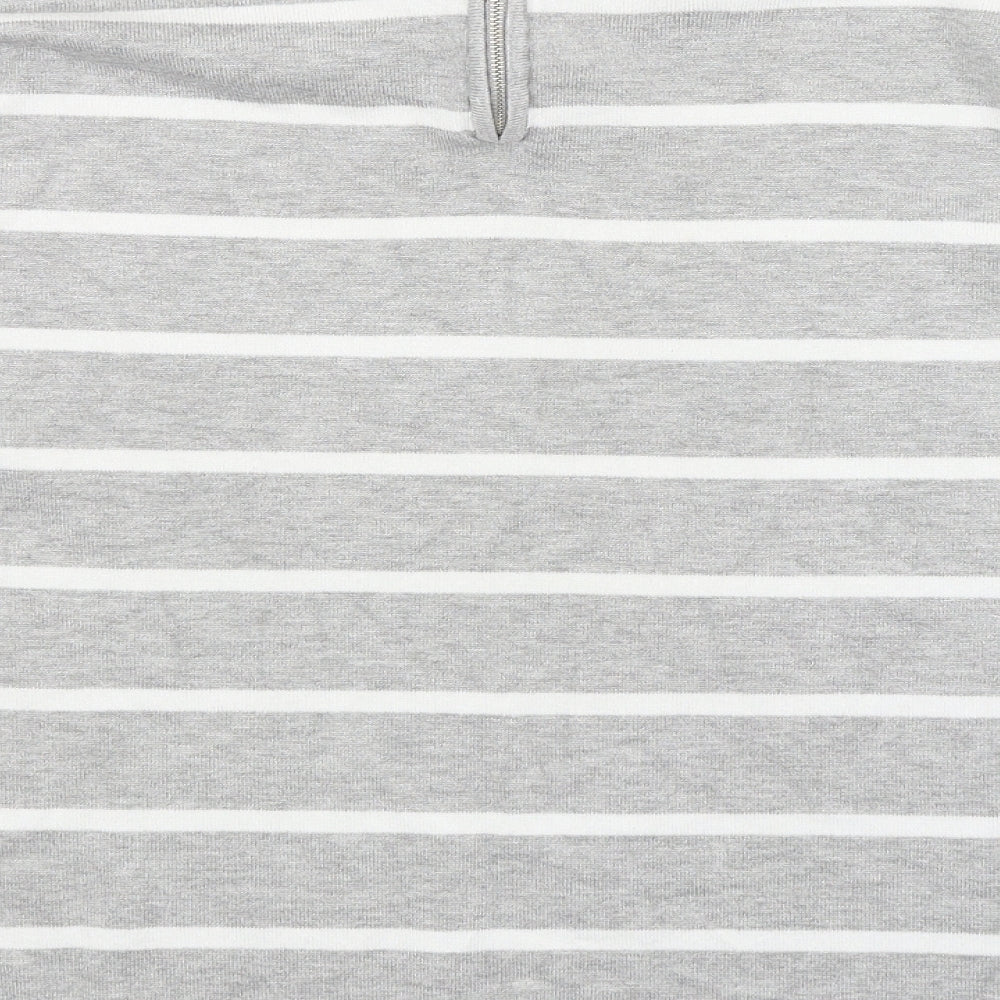 Verve Ami Womens Grey Striped Pullover Jumper Size L