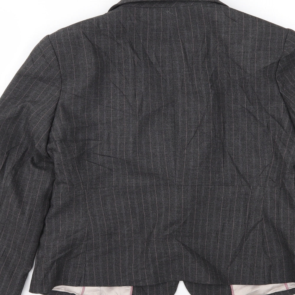 The Collection Womens Grey Striped Jacket Blazer Size 8