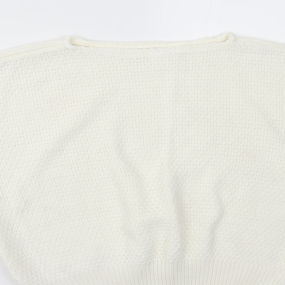 Preworn Womens White Basic T-Shirt Size 16
