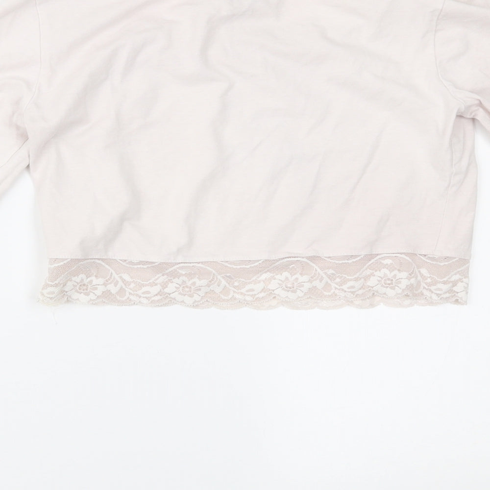 H&M Womens Pink Cropped Blouse Size S
