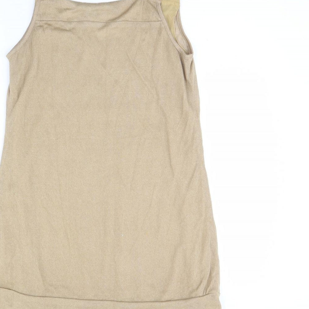 PussyCat Womens Beige Basic Tank Size S
