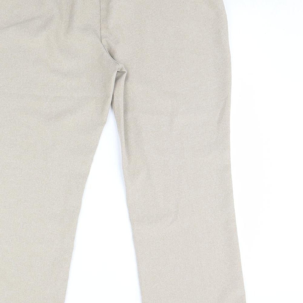 straight leg Womens Beige Dress Pants Trousers Size 14 L30 in