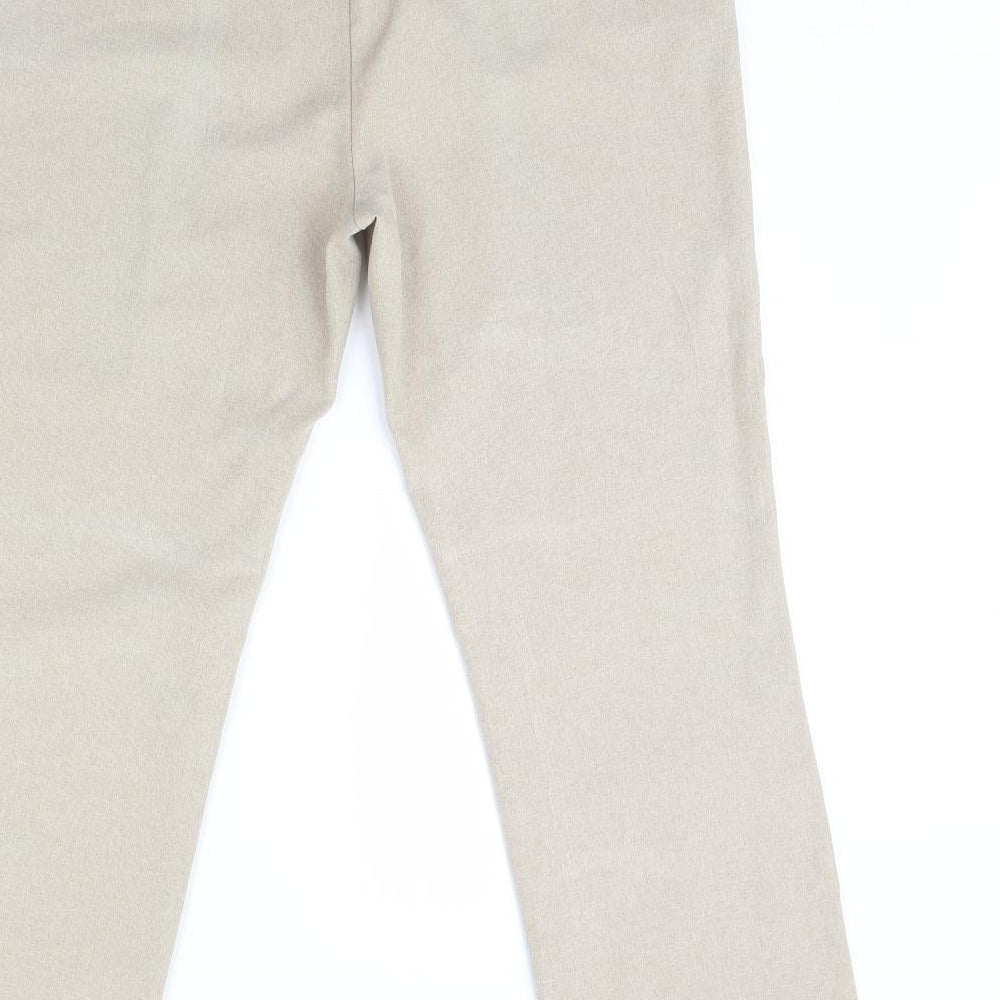 straight leg Womens Beige Dress Pants Trousers Size 14 L29 in
