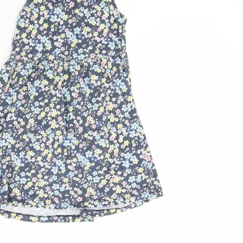 H&M Girls Blue Floral Fit & Flare Size 2 Years