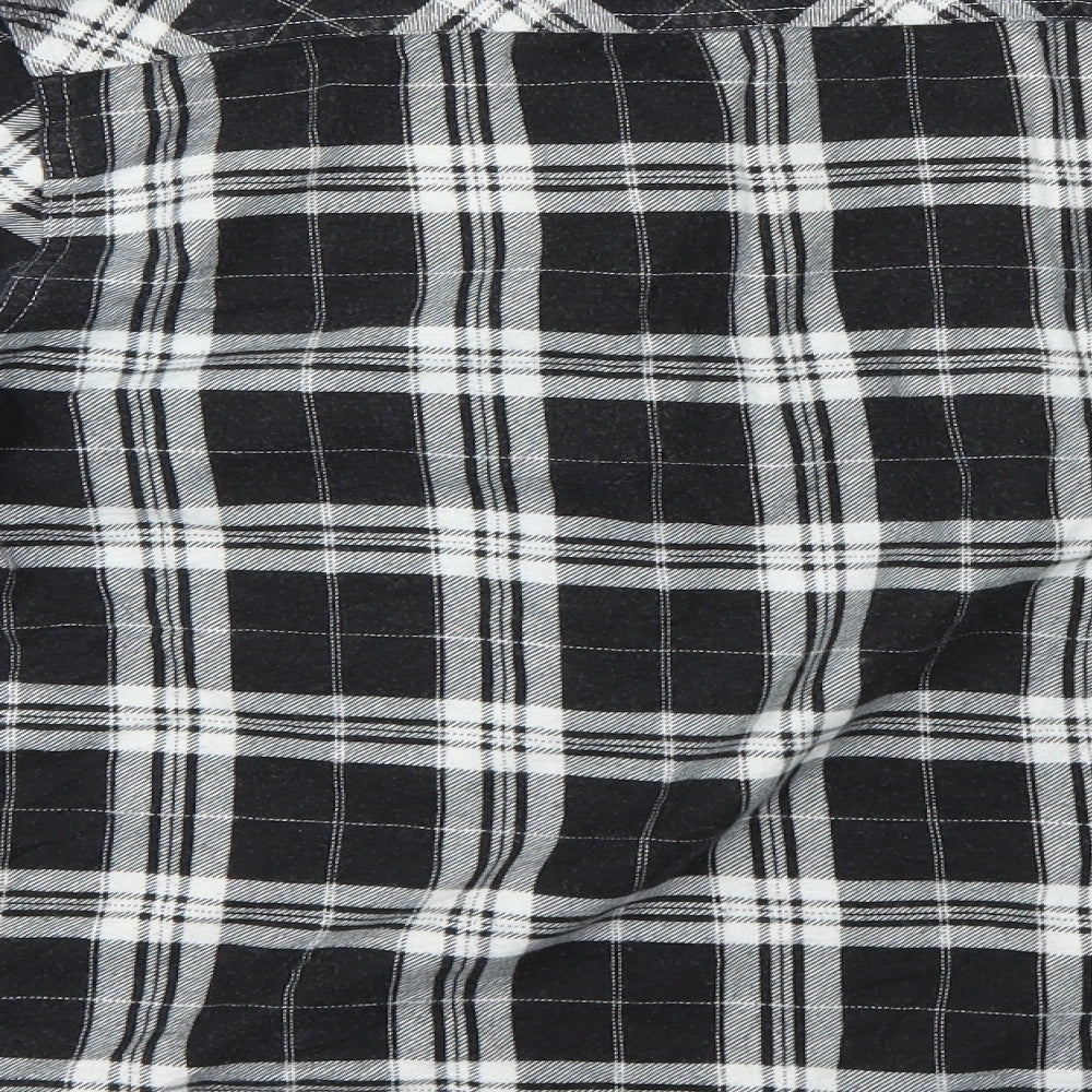 Brave Soul Mens Grey Check Button-Up Size M