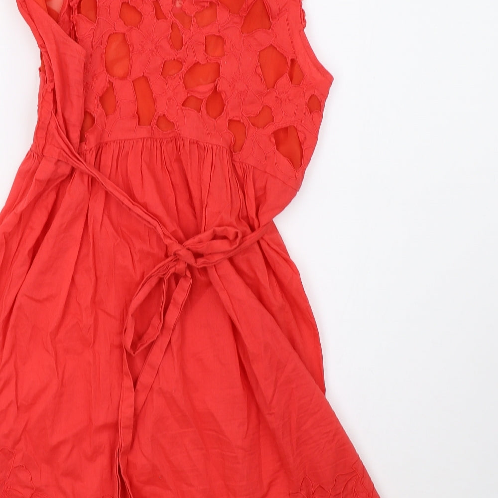 Lipsy Womens Red A-Line Size 10