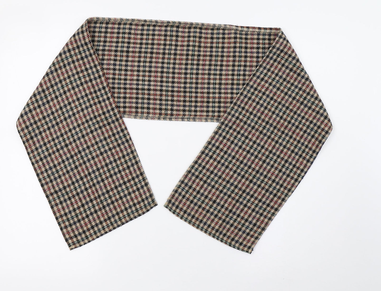 Preworn Unisex Brown Check Knit Scarf
