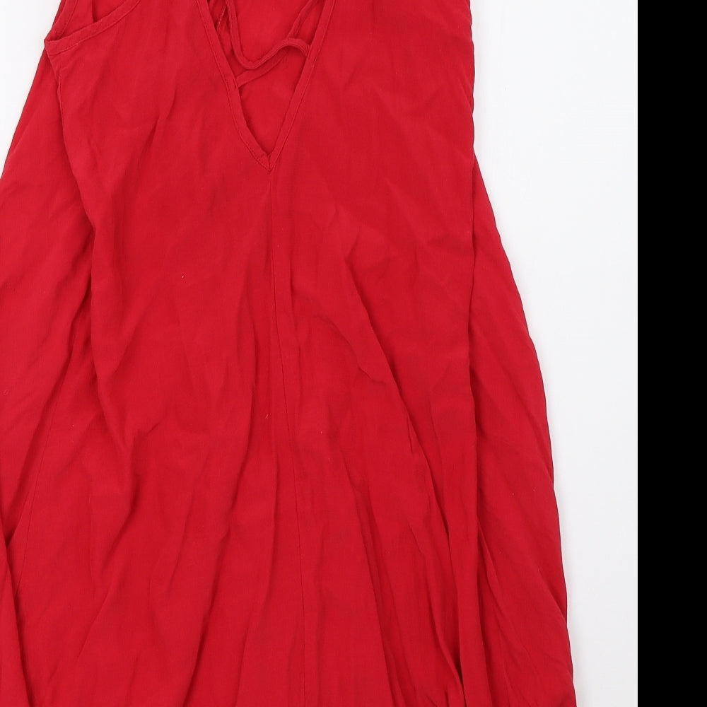 ASOS Womens Red Mesh Basic Tank Size 10