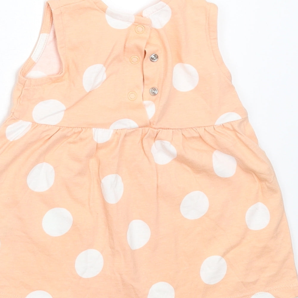 George Girls Orange Polka Dot T-Shirt Dress Size 0-3 Months