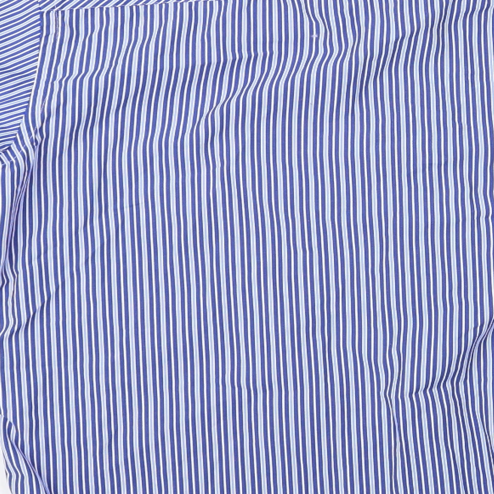 Next Mens Blue Striped Button-Up Size 15.5 - Next