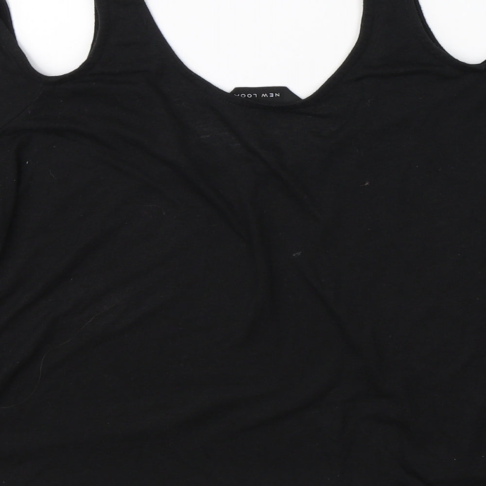 New Look Womens Black Basic Tank Size 12 - open shoulders