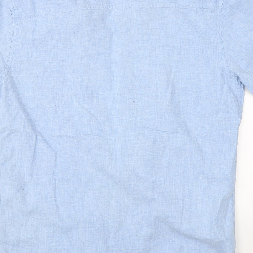 PD & C Mens Blue Button-Up Size S