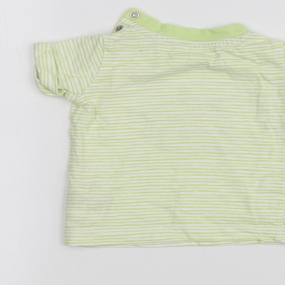 Mothercare Baby Green Striped Basic T-Shirt Size 3-6 Months