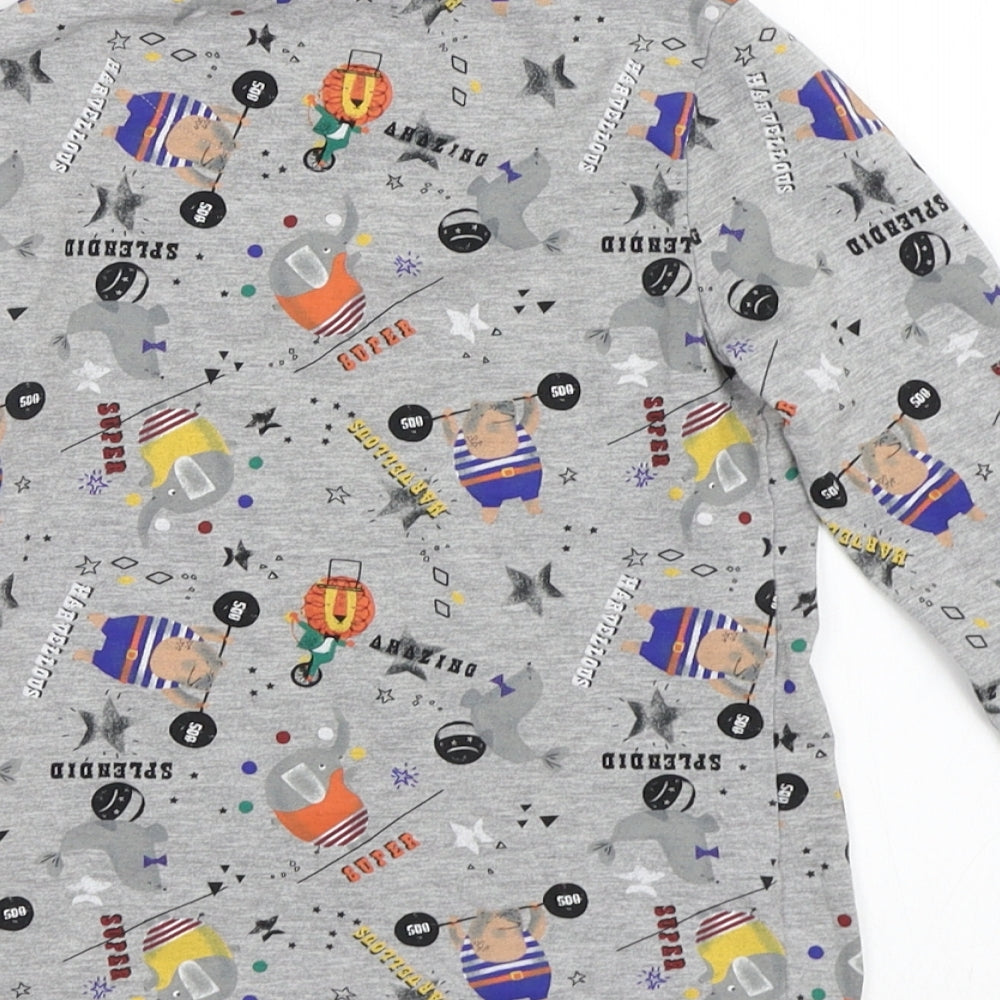 Marks & Spencer Girls Grey Top Pyjama Top Size 6-7 Years - Circus Animals