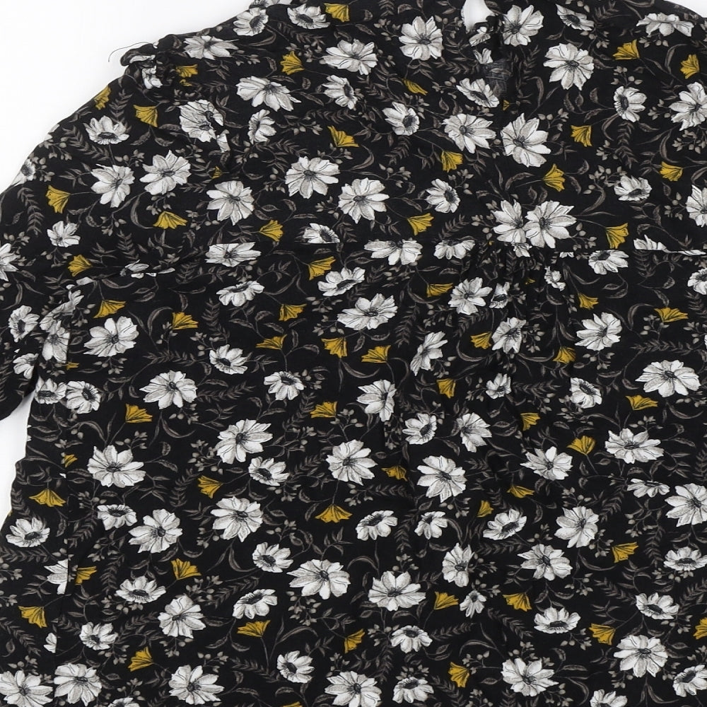 Atmosphere Womens Black Floral Basic Blouse Size 8