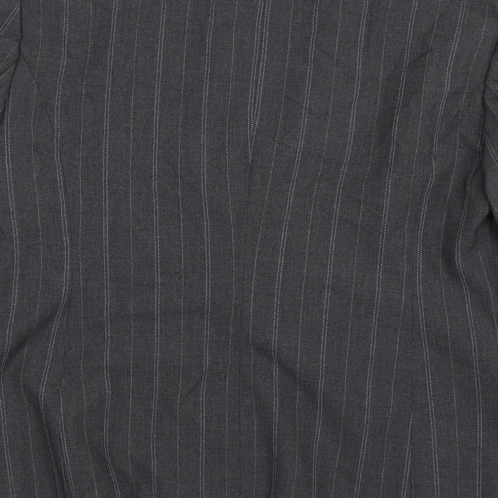 Planet Womens Grey Striped Jacket Blazer Size 12