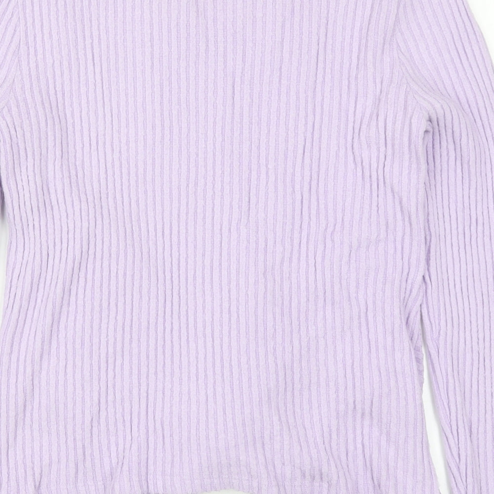 New Look Womens Purple Knit Pullover Jumper Size 12 - Twist Front