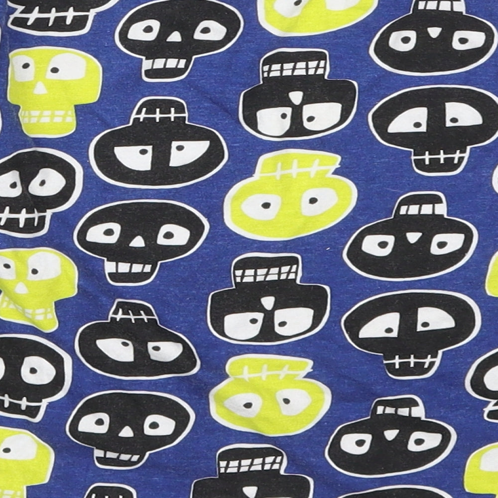 Preworn Boys Blue Geometric Pyjama Top Size 8-9 Years - Skulls