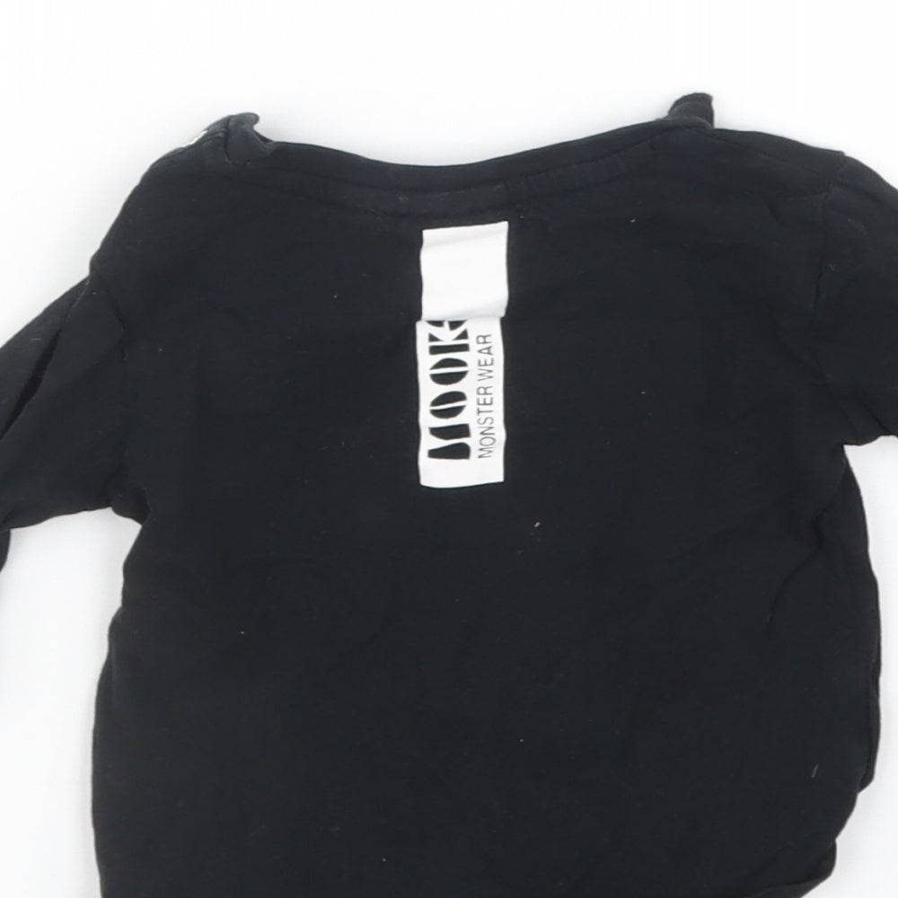 MOOKS Boys Black Basic T-Shirt Size 3-6 Months