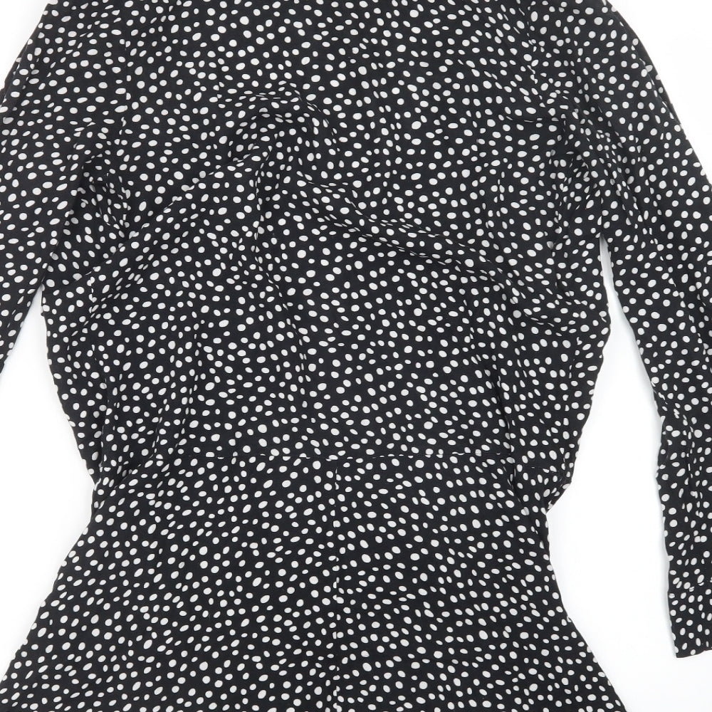 Primark Womens Black Polka Dot T-Shirt Dress Size 8