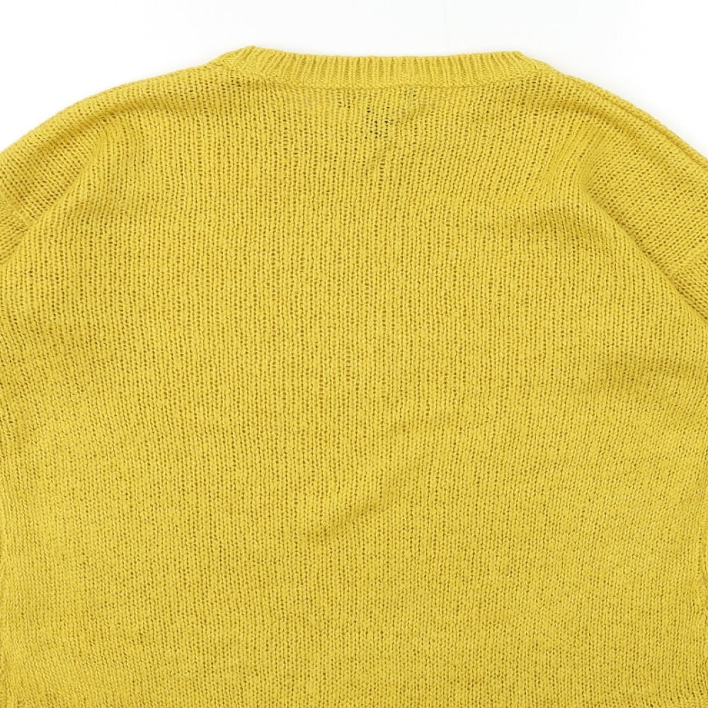 New Look Womens Yellow Knit Pullover Jumper Size S