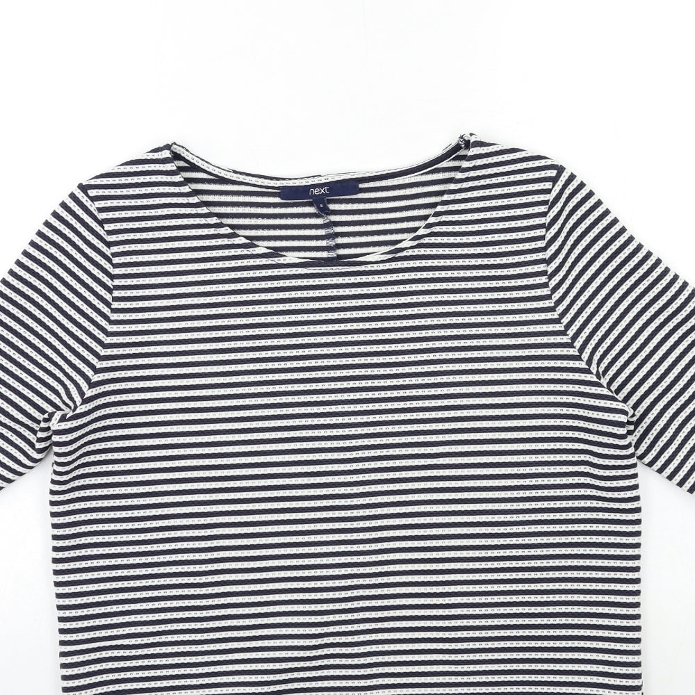 NEXT Womens Blue Striped Basic T-Shirt Size 8