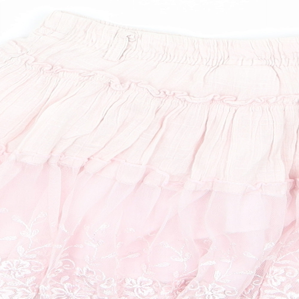 naqu Girls Pink Floral Flare Skirt Size 5-6 Years