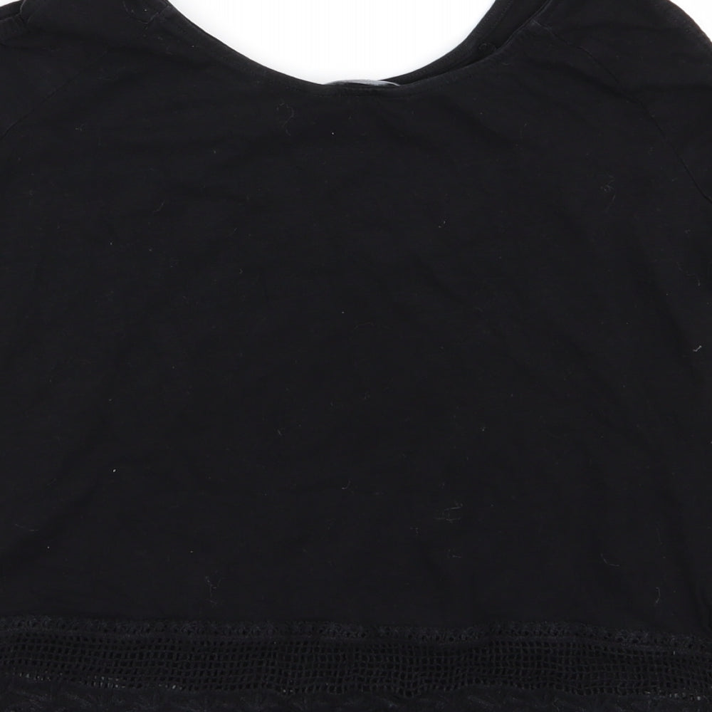 New Look Womens Black Basic T-Shirt Size 6