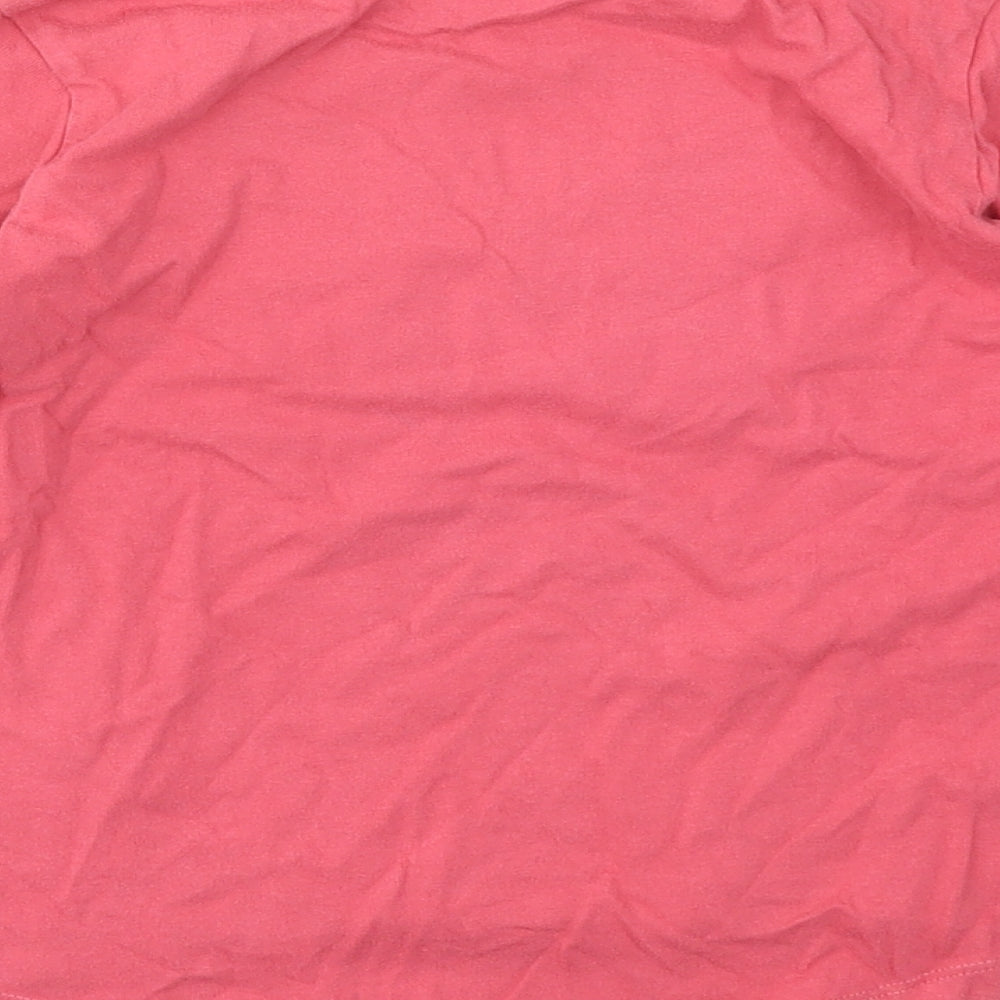 Vertbaudet Girls Pink Animal Print Basic T-Shirt Size 6 Years