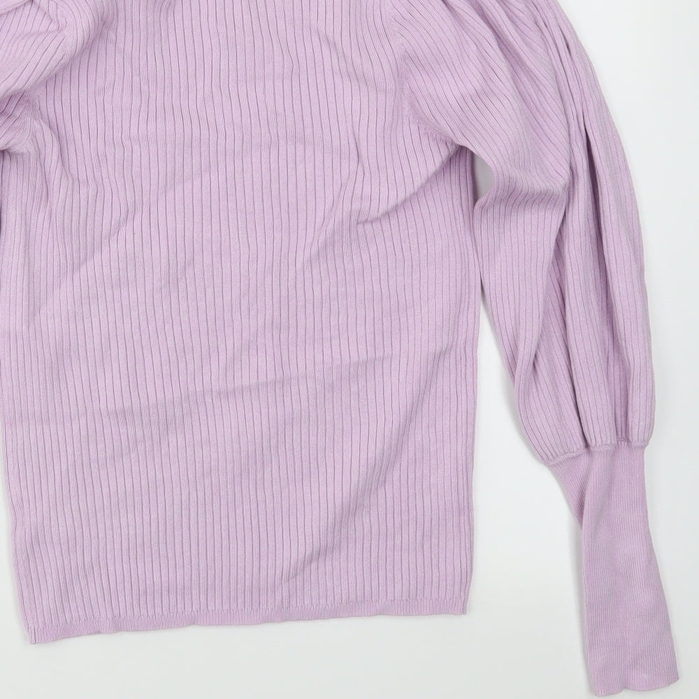 Warehouse Womens Purple Basic T-Shirt Size M