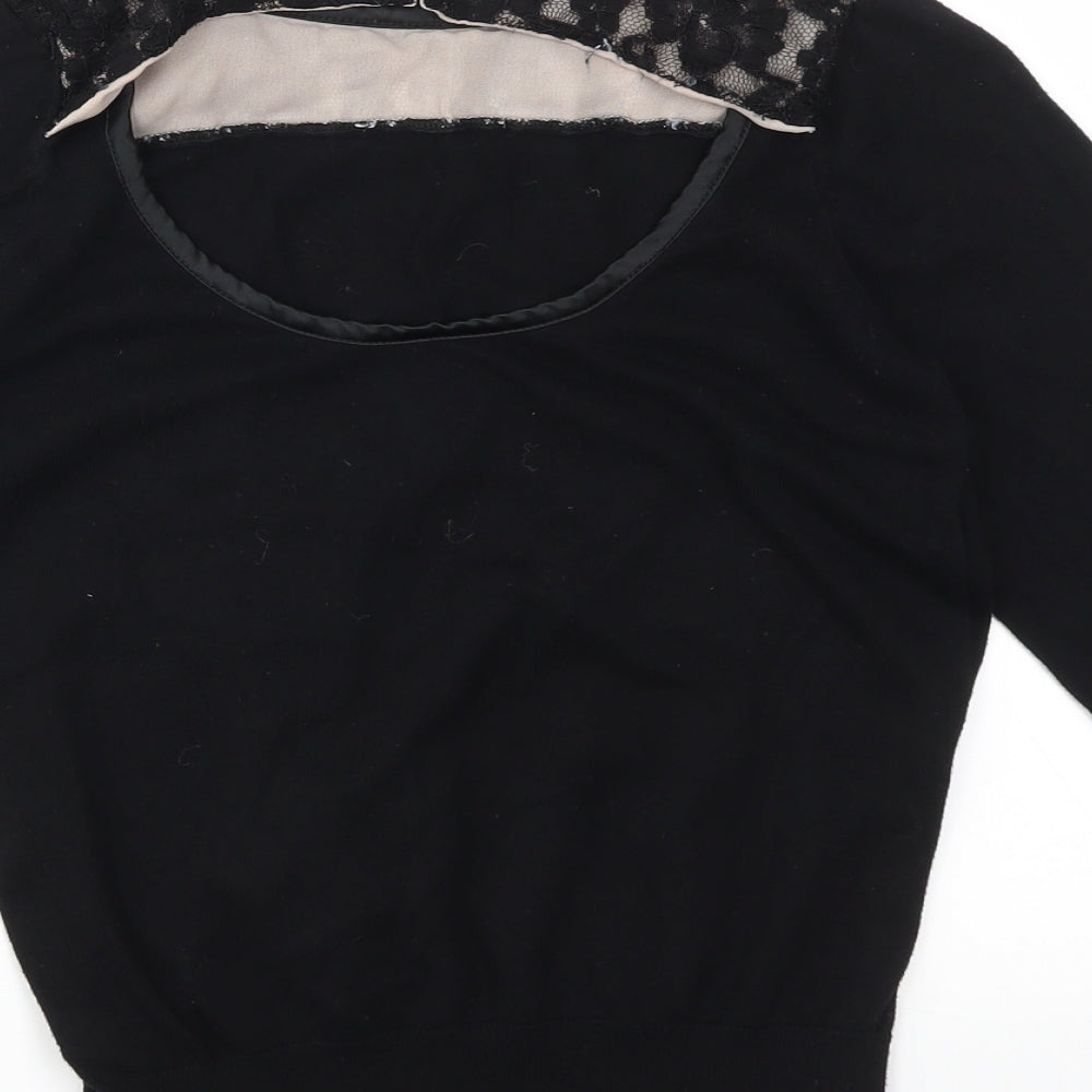 Oasis Womens Black Basic T-Shirt Size S