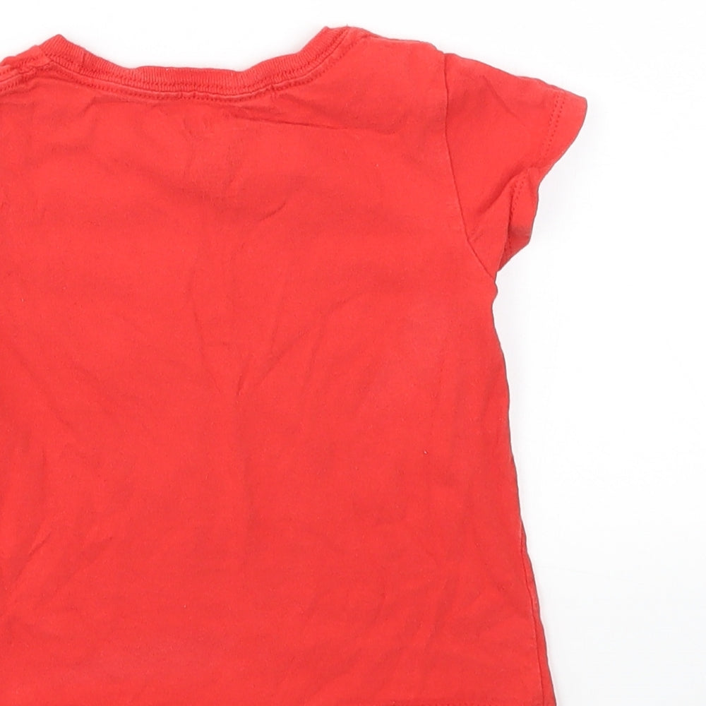 M&M Girls Red Basic T-Shirt Size 4 Years