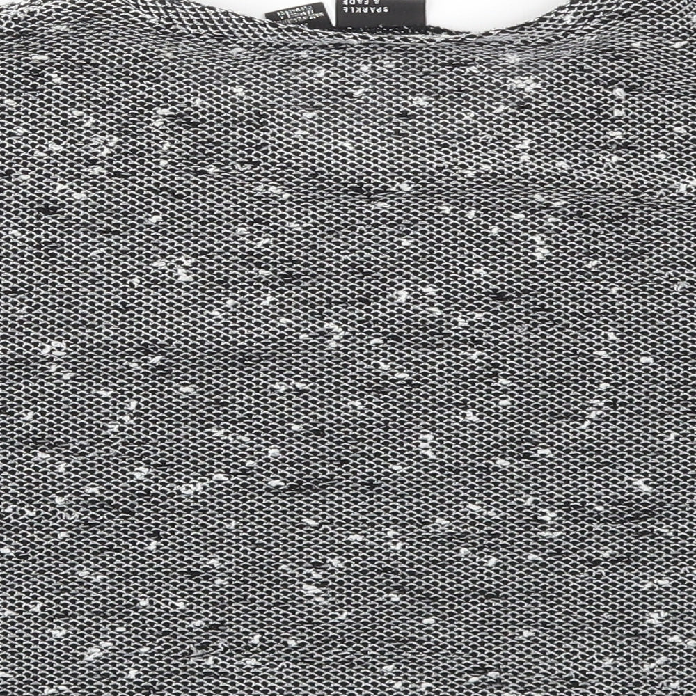 Sparkle & Fade Womens Black Cropped T-Shirt Size XS