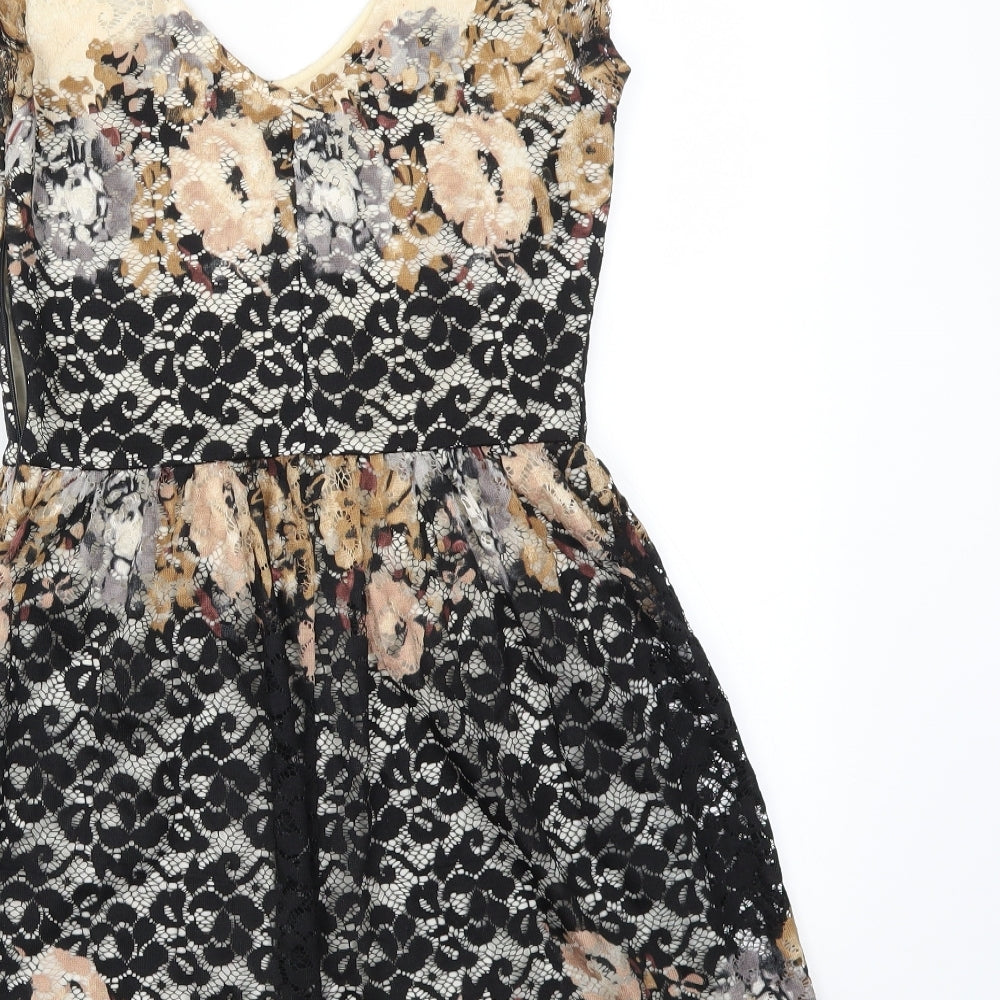 Topshop Womens Multicoloured Fit & Flare Size 6
