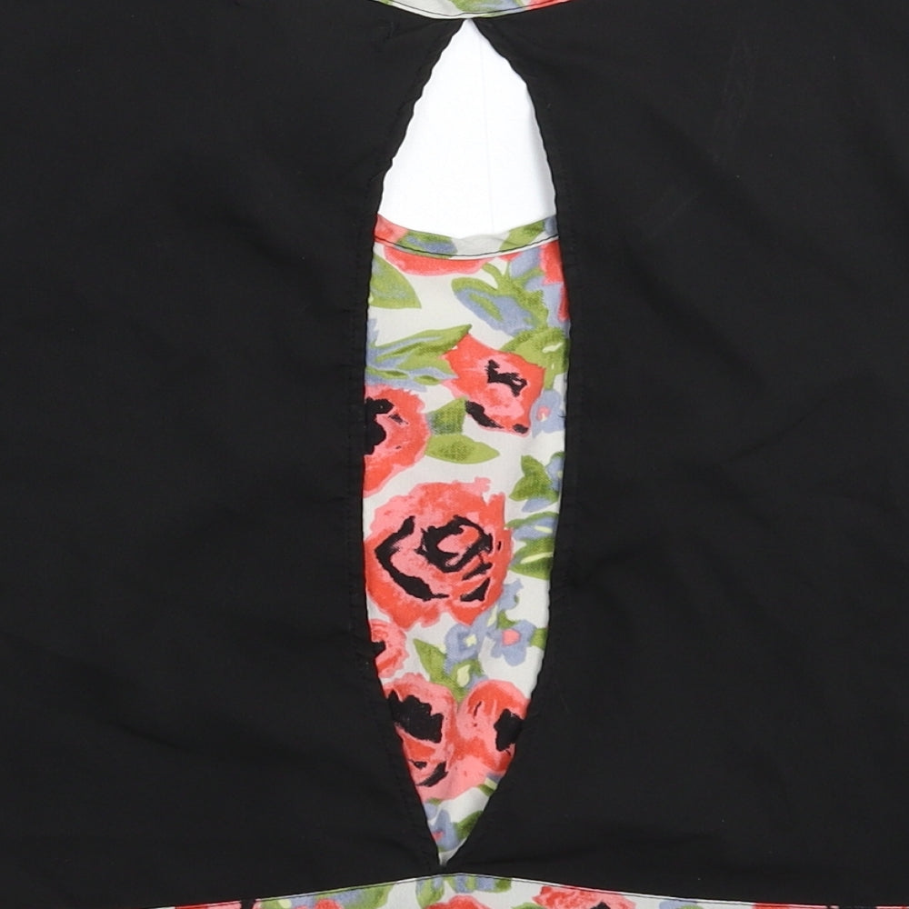 Atmosphere Womens Multicoloured Floral Satin Cropped T-Shirt Size 8
