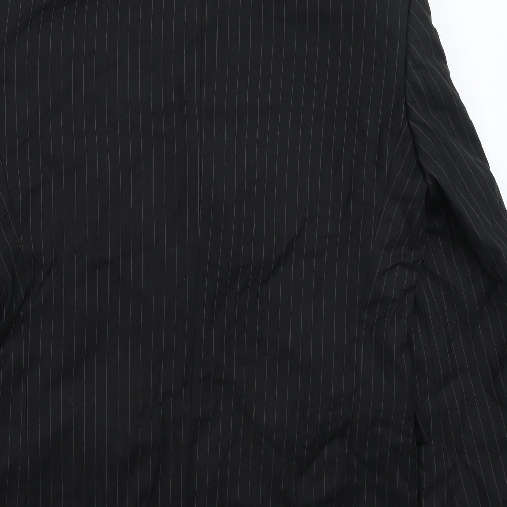 Henley & Knight Mens Black Striped Jacket Suit Jacket Size 38