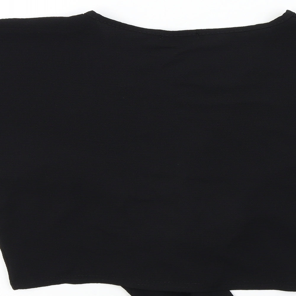 PRETTYLITTLETHING Womens Black Basic Blouse Size 6