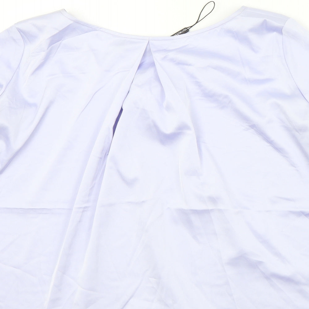 Misstruth Womens Purple Colourblock Basic Blouse Size 8