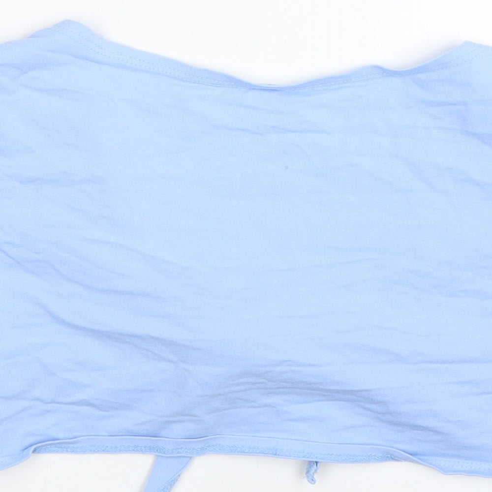 Shien Womens Blue Cropped T-Shirt Size S
