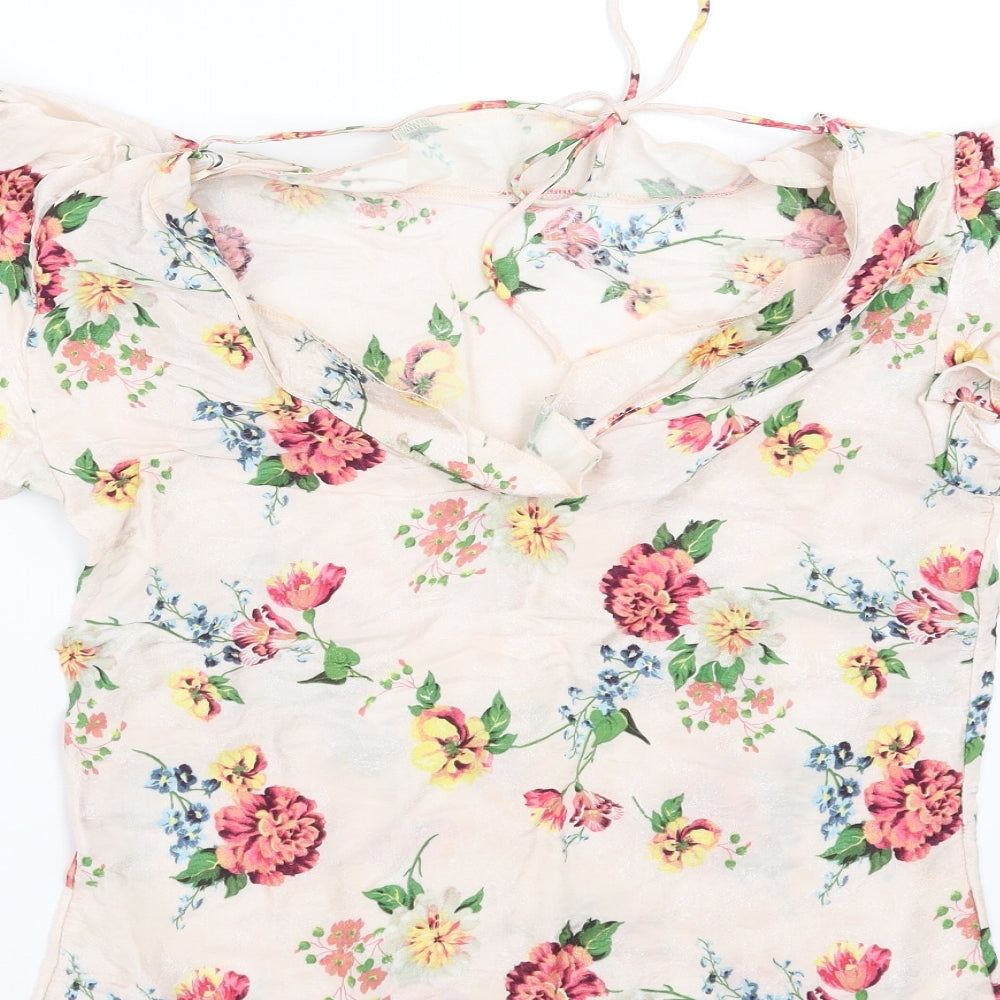 NEXT Womens Pink Floral Basic Blouse Size 8