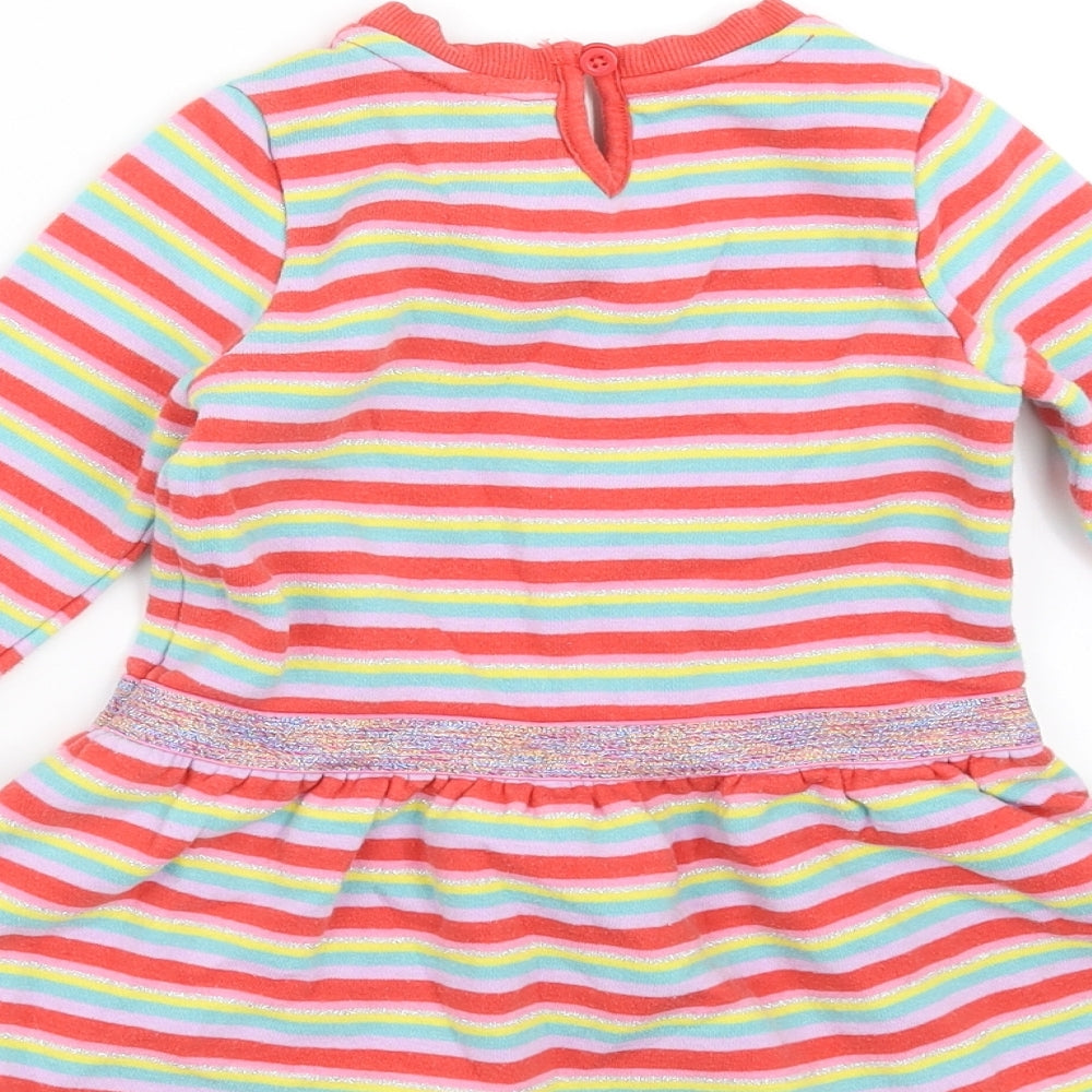 TU Girls Multicoloured Striped Jumper Dress Size 12-18 Months